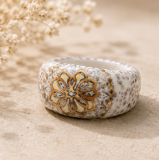 Handmade Armenian Porcelain Statement Ring