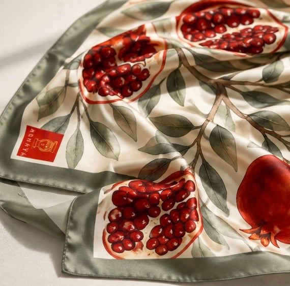 Armenian Pomegranate Garden Scarf