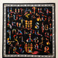 Armenian Illuminated Alphabet Scarf – Black Trchnagir Heritage Design