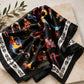 Armenian Illuminated Alphabet Scarf – Black Trchnagir Heritage Design