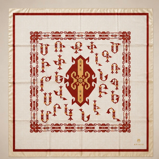Armenian Eternity Alphabet Scarf