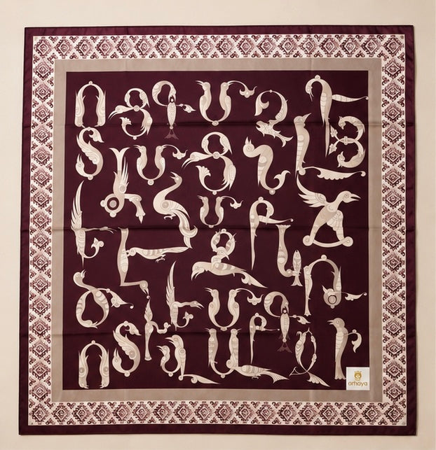 Armenian Bird Alphabet Scarf
