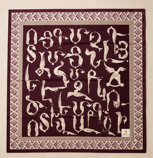 Armenian Bird Alphabet Scarf