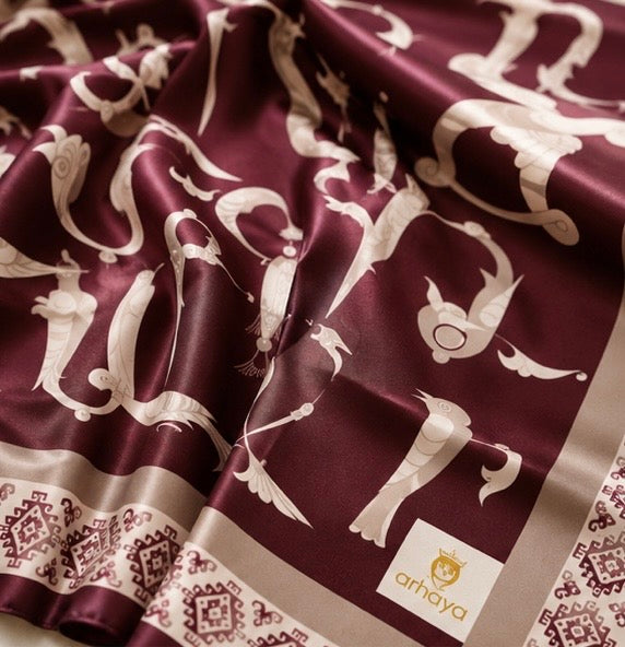 Armenian Bird Alphabet Scarf