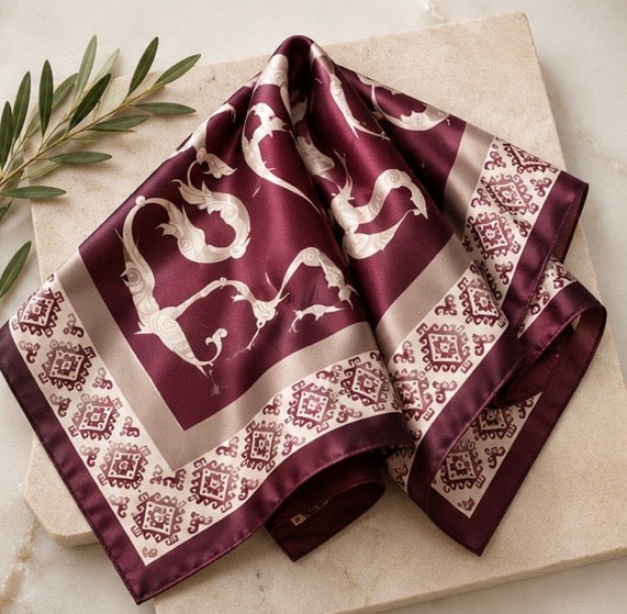 Armenian Bird Alphabet Scarf