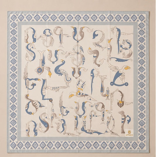 Armenian Bird Alphabet Scarf