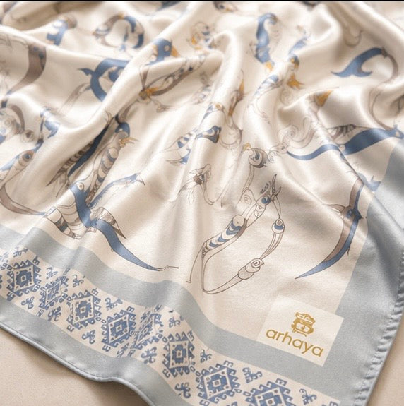 Armenian Bird Alphabet Scarf