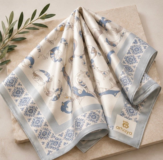 Armenian Bird Alphabet Scarf
