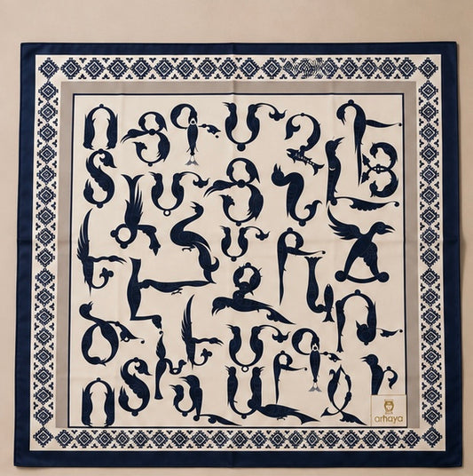 Armenian Bird Alphabet Scarf (Copy) (Copy)