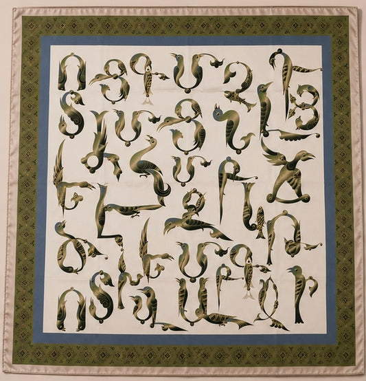 Armenian Bird Alphabet Scarf