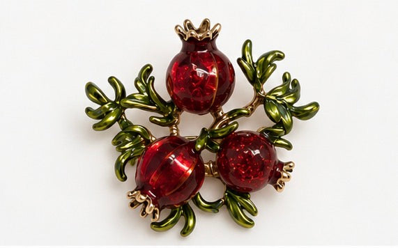 Jeweled Pomegranate Garden Brooch