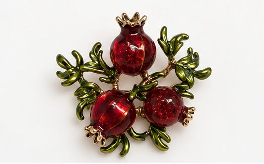 Jeweled Pomegranate Garden Brooch