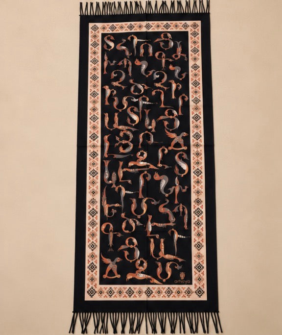 Armenian Alphabet Cashmere Scarf