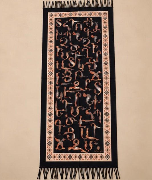 Armenian Alphabet Cashmere Scarf
