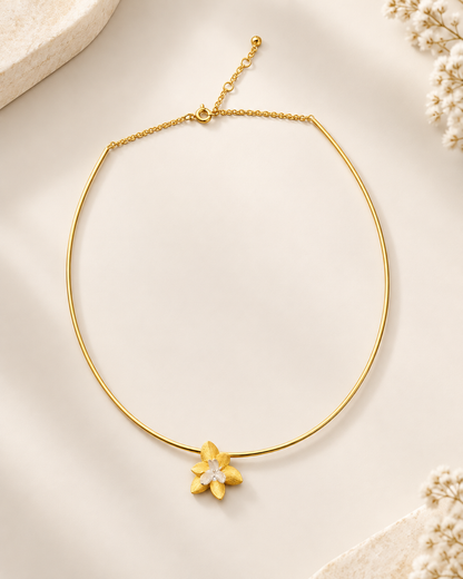 Serena Two-Tone Blossom Collar Necklace