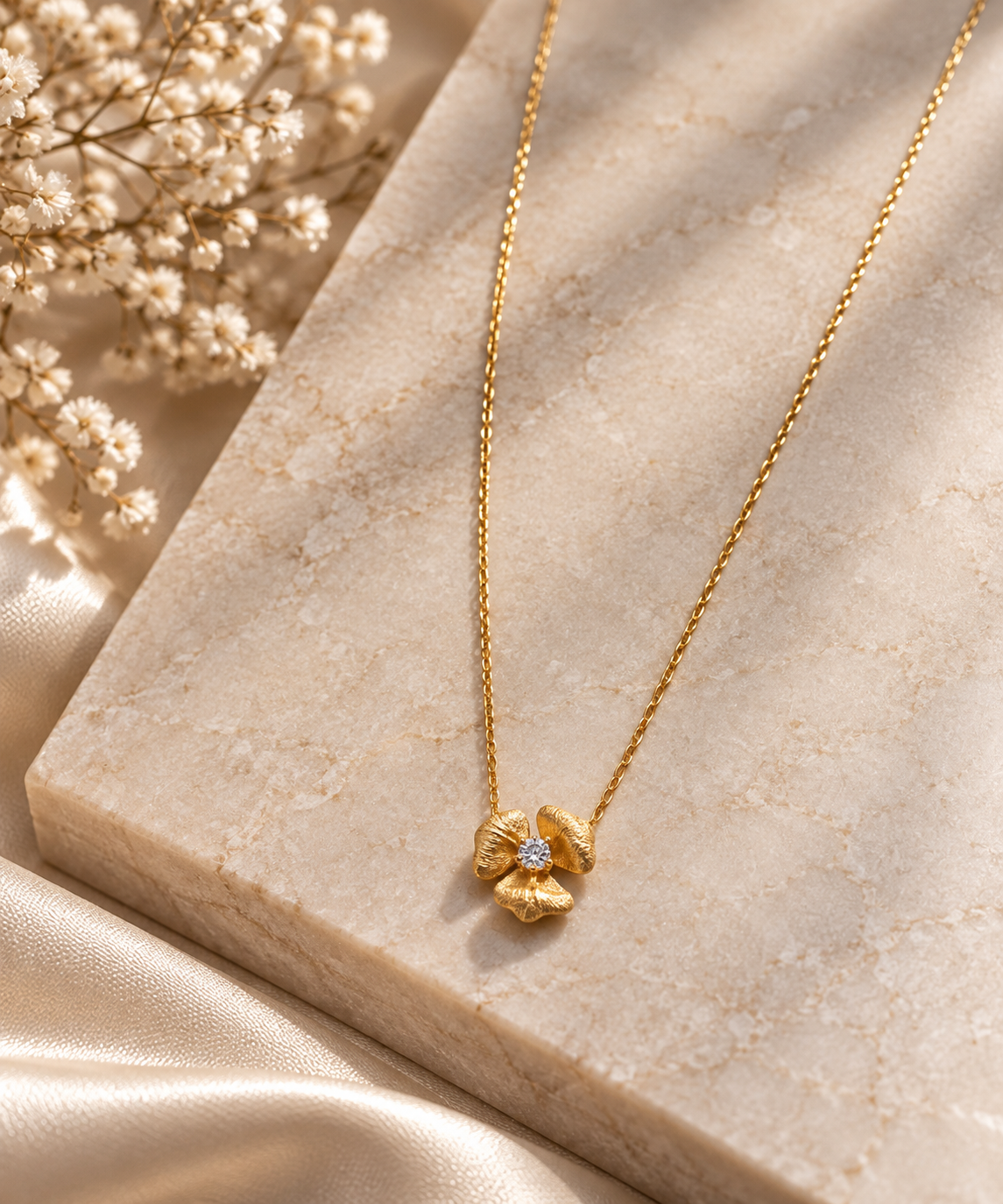 Celeste Bloom Crystal Flower Necklace