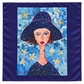 Narine Chilingaryan Blue Hat Portrait Art Scarf – Indigo