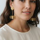 Pearl & Gold Nalu Maxi Dangle Handmade Crochet Earrings