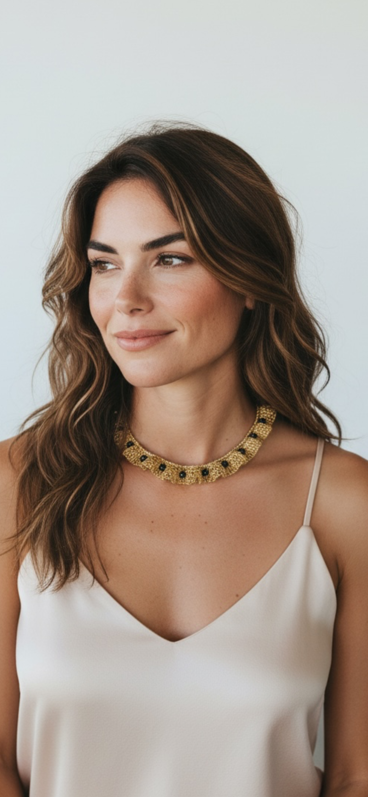 Black & Gold Nalu Handmade Crochet Necklace