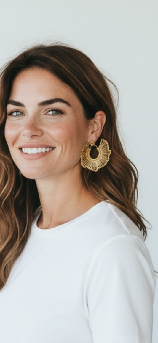 All Gold Rio Hoops Handmade Crochet Earrings