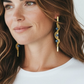 Blue & Gold Nalu Drop Handmade Crochet Earrings