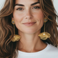 Blue & Gold Nalu Maxi Dangle Handmade Crochet Earrings