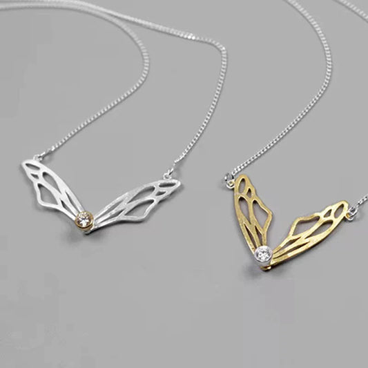 Celestial Butterfly Wings Necklace – Gold & Silver