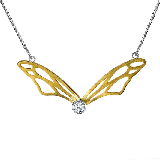 Celestial Butterfly Wings Necklace – Gold & Silver