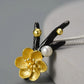 Golden Blossom & Pearl Statement Necklace