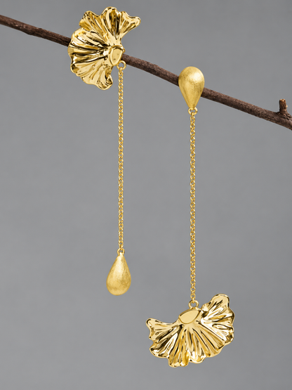 Asymmetric Floral Drop Earrings