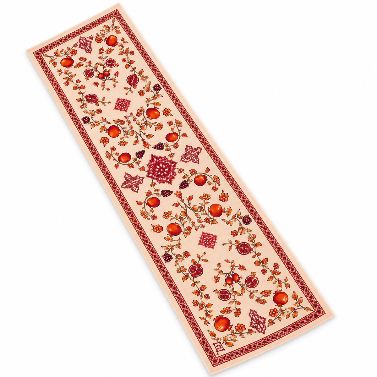 Pomegranate Garden – Armenian Heritage Silk Chiffon Scarf
