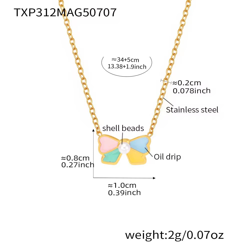 Pastel Bow Necklace