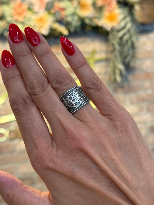 Silver Filigree Band Ring