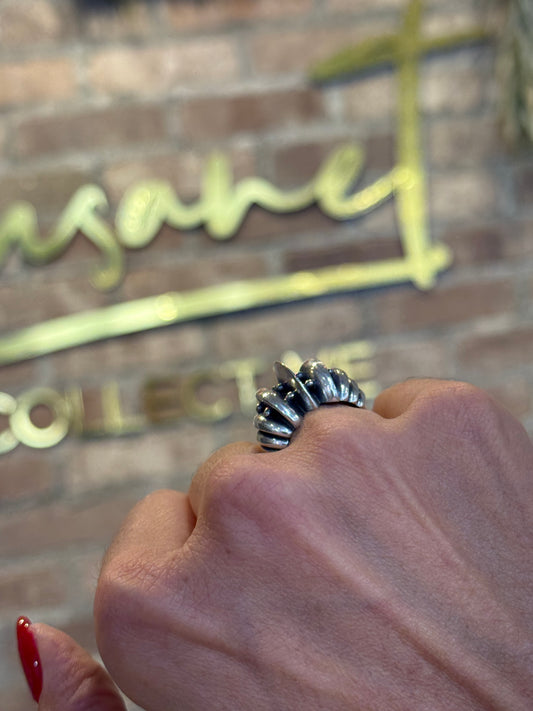 Sculpted Coil Silver Ring