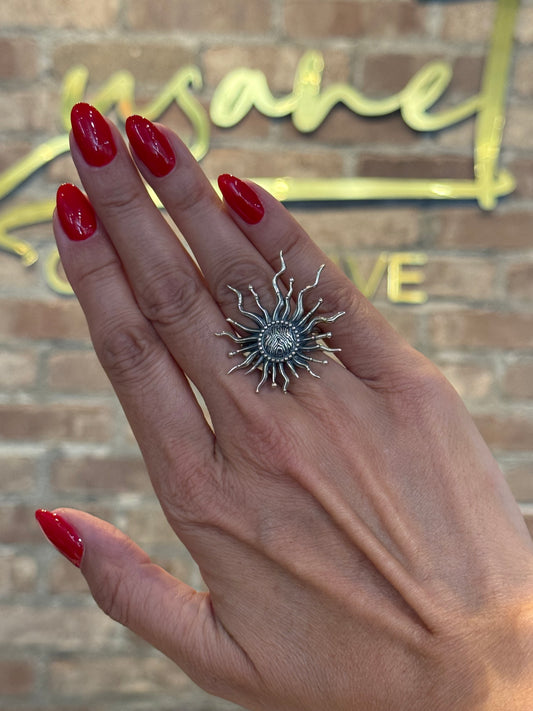 Sunburst Silver Ring