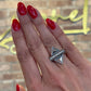 Geometric Triangle Silver Ring