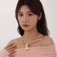 Modern Floating Heart Statement Necklace