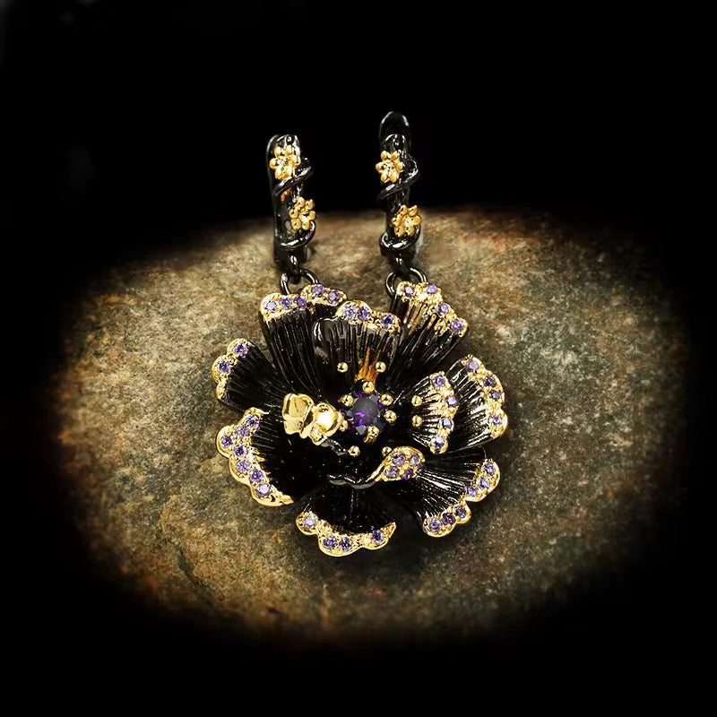 Midnight Blossom Statement Earrings