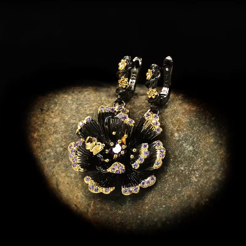 Midnight Blossom Statement Earrings