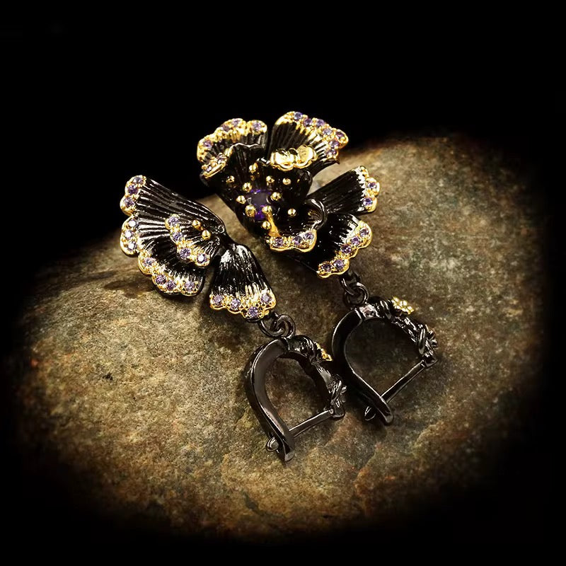 Midnight Blossom Statement Earrings