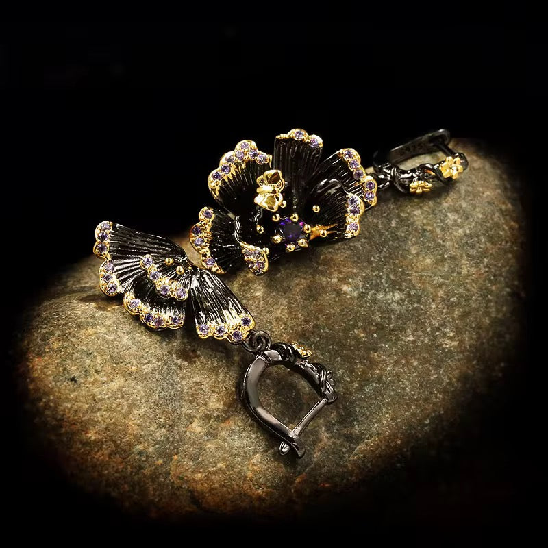 Midnight Blossom Statement Earrings