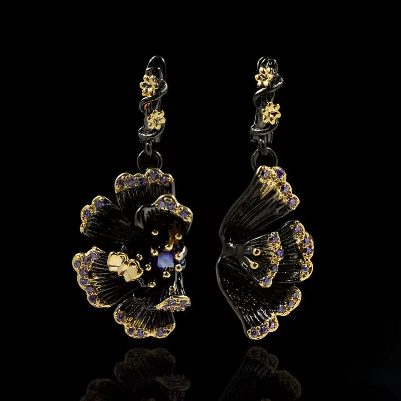 Midnight Blossom Statement Earrings