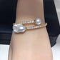Baroque Pearl Crystal Open Cuff Bracelet