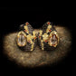 Vintage Floral Crystal Teardrop Earrings