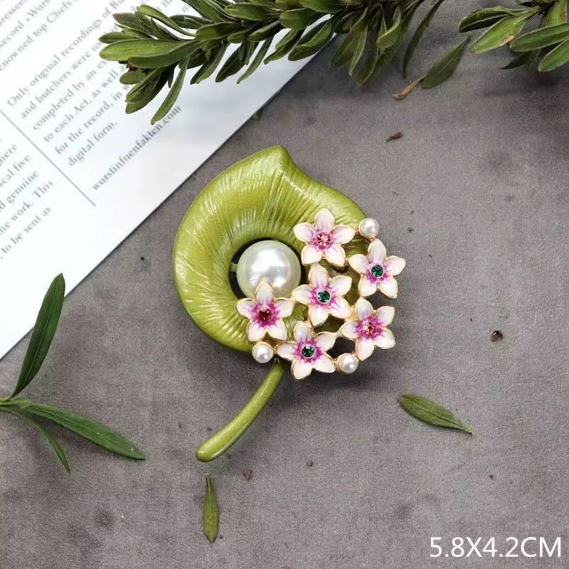Pearl Blossom Lily Brooch Pin