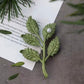 Botanical Leaf Pearl Brooch