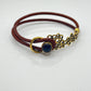 Leather & Brass Bubble Design Bracelet