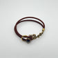 Leather & Brass Bubble Design Bracelet