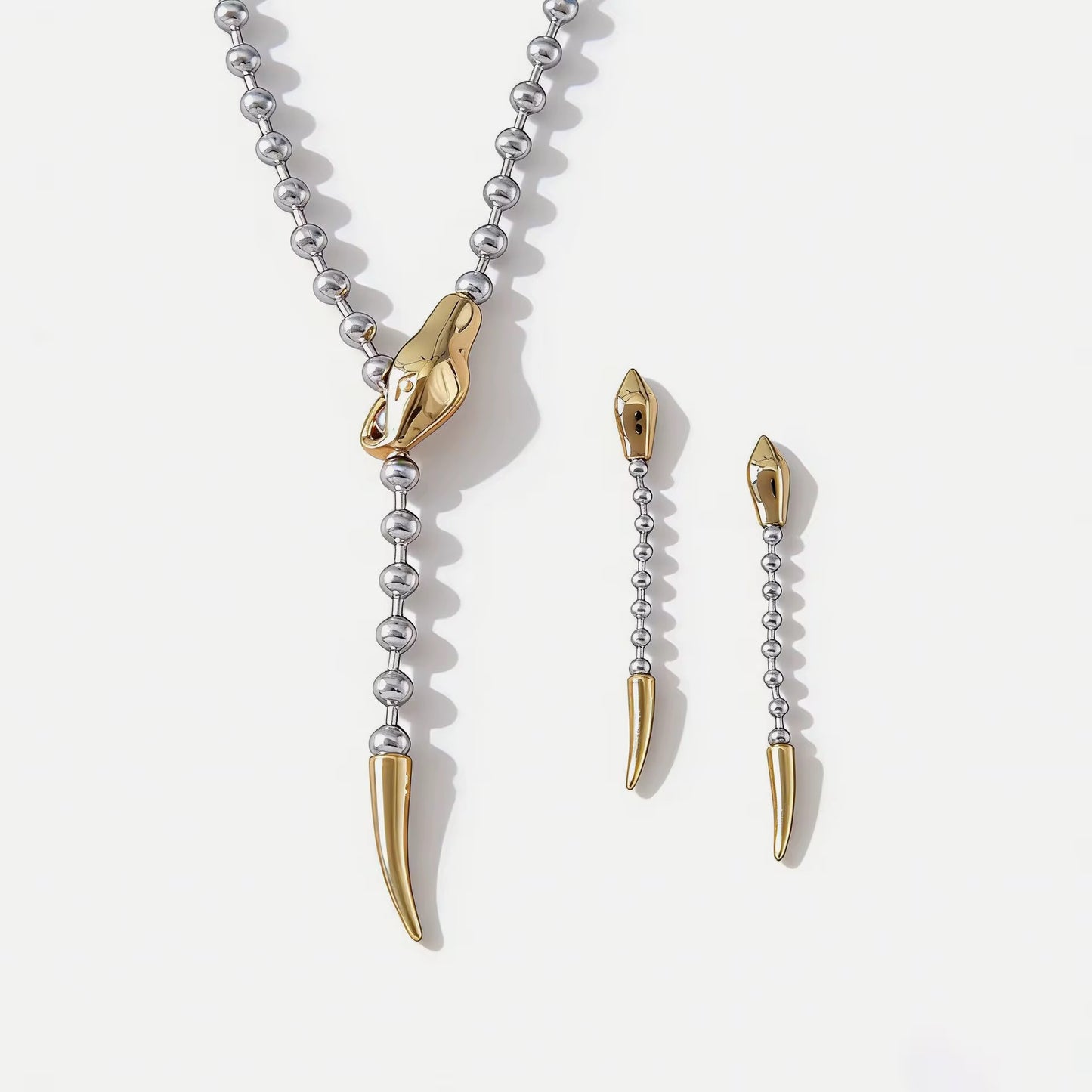 Two-Tone Spike Earrings