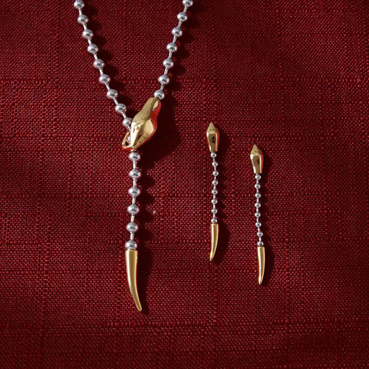 Gold and silver necklace